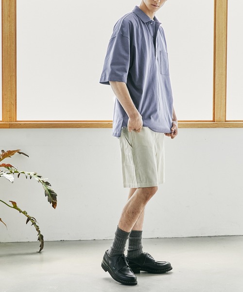 nowm(ノウム)の「【nowm】MERCERISED COTTON LOOSE BOX SLIT POLOSHIRT/ ルーズ ポロシャツ(ポロシャツ・メンズ・ブラック/チャコール・M/L)」の17枚目の写真