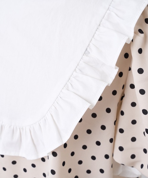 one after another NICE CLAUP(ワンアフターアナザーナイスクラップ)の「ドットフリルブラウス(シャツ/ブラウス・レディース・ブラック/アイボリー・FREE)」の9枚目の写真