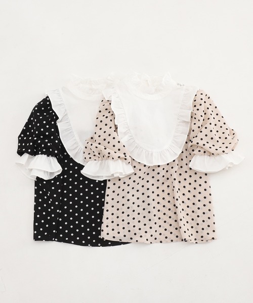 one after another NICE CLAUP(ワンアフターアナザーナイスクラップ)の「ドットフリルブラウス(シャツ/ブラウス・レディース・ブラック/アイボリー・FREE)」の18枚目の写真