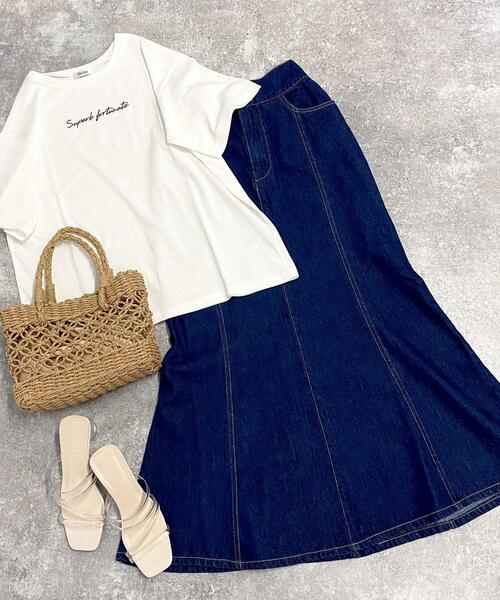 INGNI（イング）の「デニムマーメイド／スカート（スカート・レディース・アイボリー/ブルー系その他5/ブルー系その他/インディゴブルー・FREE）」の3枚目の写真