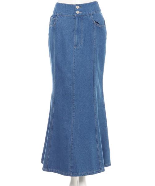 INGNI（イング）の「デニムマーメイド／スカート（スカート・レディース・アイボリー/ブルー系その他5/ブルー系その他/インディゴブルー・FREE）」の11枚目の写真
