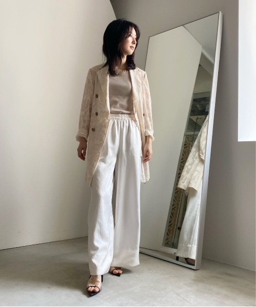 Ameri（アメリ）の「SATIN LOOSE EASY PANTS（その他パンツ・レディース・ライム/ブラック/ホワイト・MEDIUM/SMALL）」の14枚目の写真