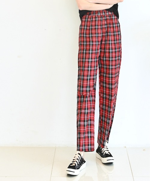 me+em select（ミームセレクト）の「チェックワイドイージースラックス（スラックス・レディース・ブラック/パープル/レッド/グリーン・FREE）」の14枚目の写真