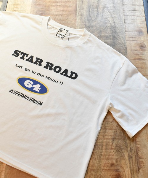HWG_5（エイチダブルゴー）の「HWG_5オリジナル ビッグシルエットプリントTシャツ - STAR ROAD -（Tシャツ/カットソー・レディース・ホワイト/ブラック・FREE）」の4枚目の写真