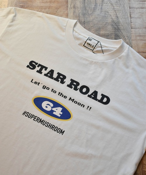 HWG_5（エイチダブルゴー）の「HWG_5オリジナル ビッグシルエットプリントTシャツ - STAR ROAD -（Tシャツ/カットソー・レディース・ホワイト/ブラック・FREE）」の8枚目の写真