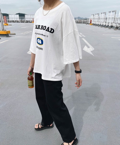 HWG_5（エイチダブルゴー）の「HWG_5オリジナル ビッグシルエットプリントTシャツ - STAR ROAD -（Tシャツ/カットソー・レディース・ホワイト/ブラック・FREE）」の10枚目の写真