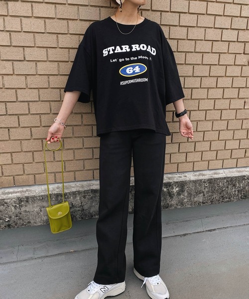 HWG_5（エイチダブルゴー）の「HWG_5オリジナル ビッグシルエットプリントTシャツ - STAR ROAD -（Tシャツ/カットソー・レディース・ホワイト/ブラック・FREE）」の11枚目の写真