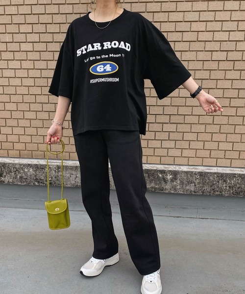 HWG_5（エイチダブルゴー）の「HWG_5オリジナル ビッグシルエットプリントTシャツ - STAR ROAD -（Tシャツ/カットソー・レディース・ホワイト/ブラック・FREE）」の12枚目の写真