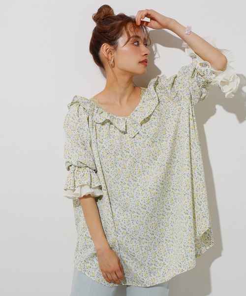 one after another NICE CLAUP(ワンアフターアナザーナイスクラップ)の「袖コンシャスマルチwayブラウス(シャツ/ブラウス・レディース・インディゴブルー/アイボリー/ホワイト系その他/ベージュ系その他/パープル系その他/イエロー系その他・FREE)」の8枚目の写真