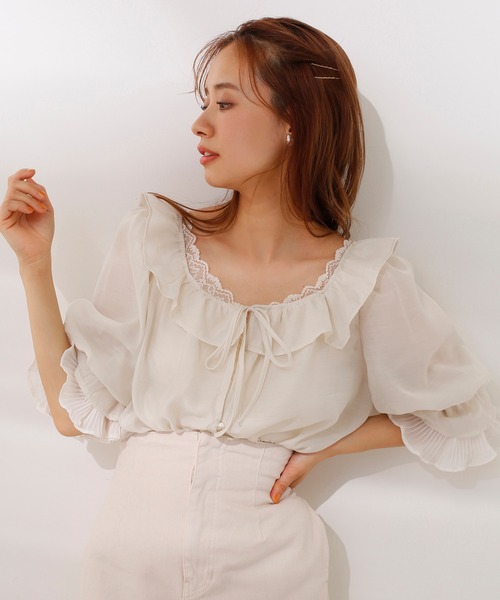 one after another NICE CLAUP(ワンアフターアナザーナイスクラップ)の「袖コンシャスマルチwayブラウス(シャツ/ブラウス・レディース・インディゴブルー/アイボリー/ホワイト系その他/ベージュ系その他/パープル系その他/イエロー系その他・FREE)」の20枚目の写真