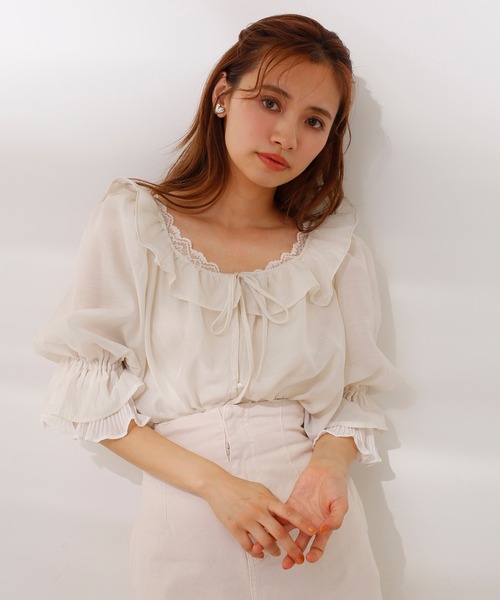 one after another NICE CLAUP(ワンアフターアナザーナイスクラップ)の「袖コンシャスマルチwayブラウス(シャツ/ブラウス・レディース・インディゴブルー/アイボリー/ホワイト系その他/ベージュ系その他/パープル系その他/イエロー系その他・FREE)」の21枚目の写真
