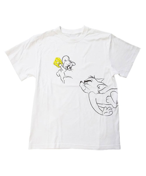 Tom&Jerry(トムアンドジェリー)の「トムとジェリー Tシャツ おいかけっこ(Tシャツ/カットソー・レディース・ホワイト/ブラック・FREE)」の2枚目の写真