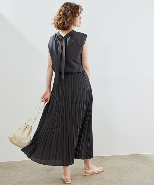 ROPE' PICNIC（ロペピクニック）の「【セットアップ対応】【2WAY】麻調プチハイブラウス（シャツ/ブラウス・レディース・チャコールグレー/キナリ/ダークブラウン/ライトグリーン・38）」の18枚目の写真