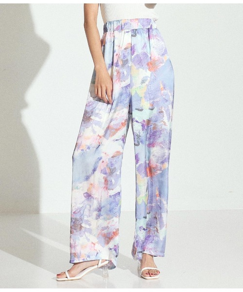 ANAP（アナップ）の「マーブルサテンワイドパンツ（スラックス・レディース・ネイビー/その他・FREE）」の3枚目の写真