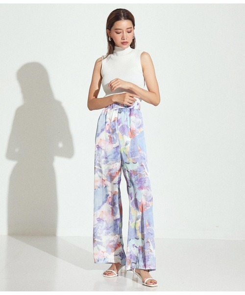 ANAP（アナップ）の「マーブルサテンワイドパンツ（スラックス・レディース・ネイビー/その他・FREE）」の5枚目の写真