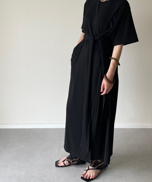 y/m by misato（イムバイミサト）の「ラップカットワンピース（ワンピース・レディース・ブラック/ベージュ/オフホワイト/アイボリー・FREE）」の18枚目の写真