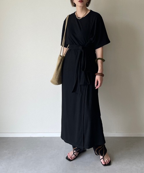 y/m by misato（イムバイミサト）の「ラップカットワンピース（ワンピース・レディース・ブラック/ベージュ/オフホワイト/アイボリー・FREE）」の13枚目の写真