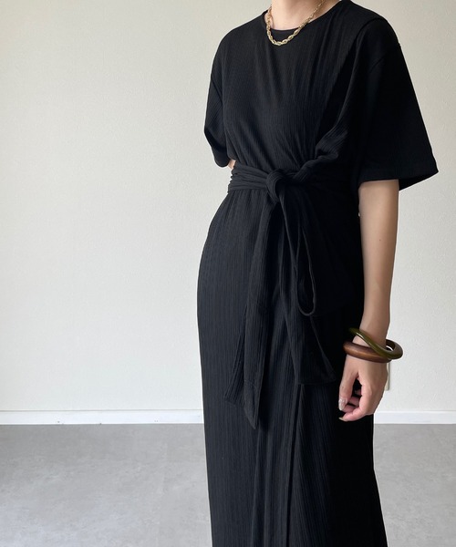 y/m by misato（イムバイミサト）の「ラップカットワンピース（ワンピース・レディース・ブラック/ベージュ/オフホワイト/アイボリー・FREE）」の8枚目の写真