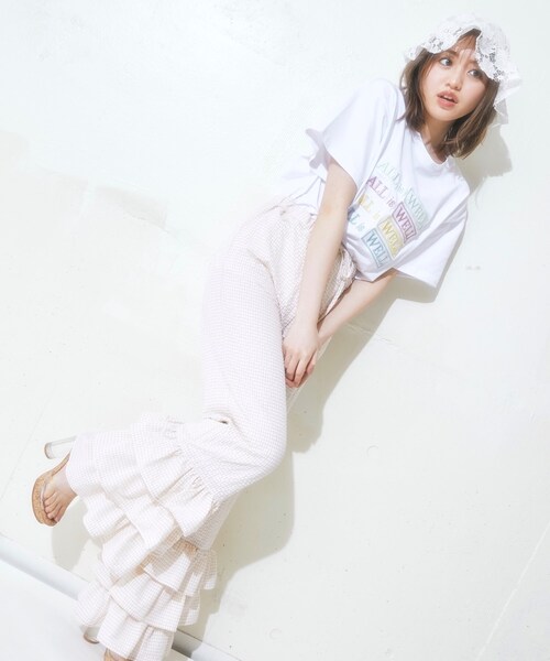 KOL ME BABY（コルミーベイビー）の「◆Gingham FURI FURI Pants（その他パンツ・レディース・ライトベージュ・00）」の7枚目の写真