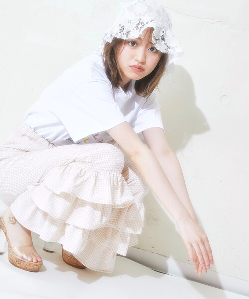 KOL ME BABY（コルミーベイビー）の「◆Gingham FURI FURI Pants（その他パンツ・レディース・ライトベージュ・00）」の9枚目の写真