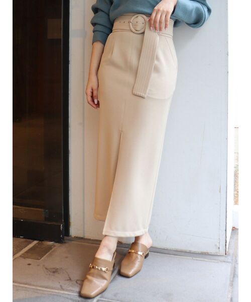 MURUA（ムルーア）の「ベルテッドペンシルスカート（スカート・レディース・アイボリー/ブラック/グリーン/モカ/その他1/その他・1/2）」の2枚目の写真