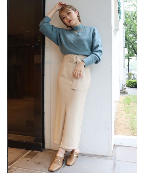 MURUA（ムルーア）の「ベルテッドペンシルスカート（スカート・レディース・アイボリー/ブラック/グリーン/モカ/その他1/その他・1/2）」の12枚目の写真