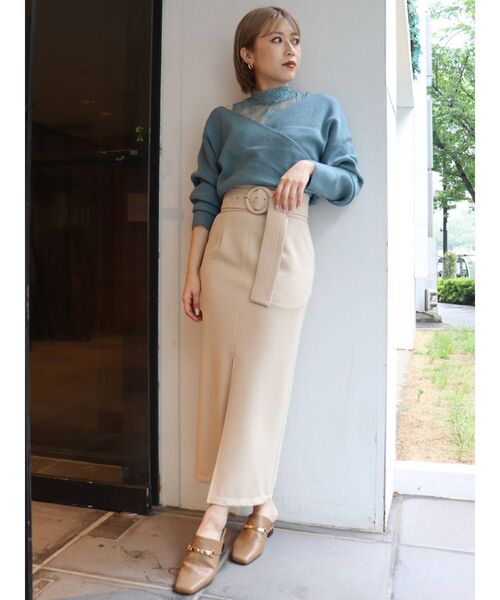MURUA（ムルーア）の「ベルテッドペンシルスカート（スカート