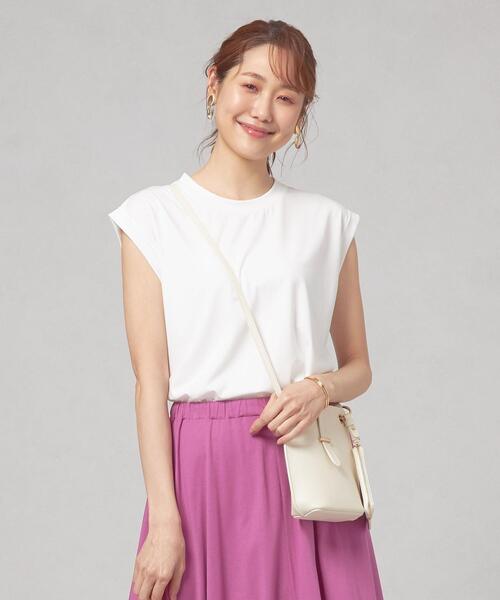 closet story（クローゼットストーリー）の「＜closet story＞ノースリーブ クルーネック カットソー（Tシャツ/カットソー・レディース・ホワイト/ブラック/ダークブラウン/ピンク・FREE）」の2枚目の写真