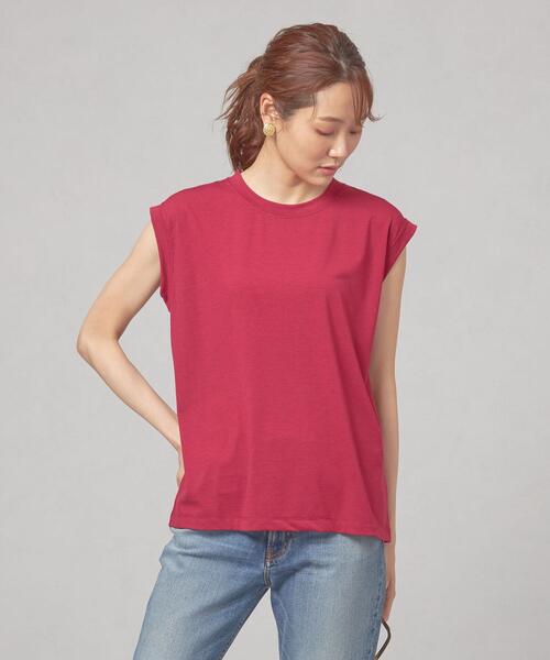 closet story（クローゼットストーリー）の「＜closet story＞ノースリーブ クルーネック カットソー（Tシャツ/カットソー・レディース・ホワイト/ブラック/ダークブラウン/ピンク・FREE）」の4枚目の写真