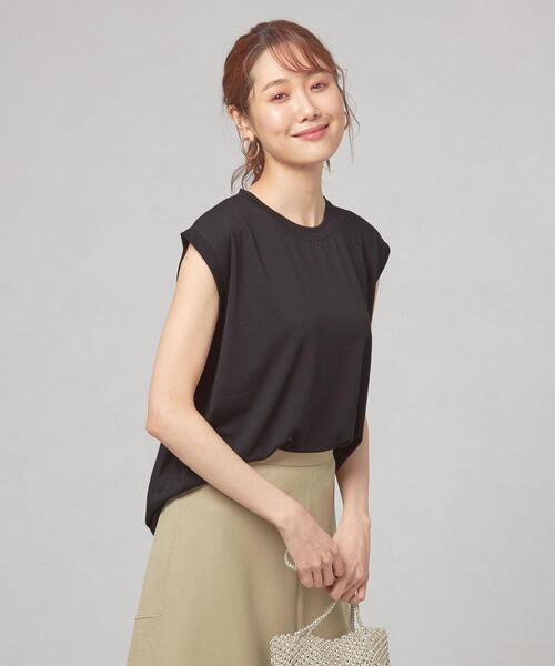 closet story（クローゼットストーリー）の「＜closet story＞ノースリーブ クルーネック カットソー（Tシャツ/カットソー・レディース・ホワイト/ブラック/ダークブラウン/ピンク・FREE）」の3枚目の写真