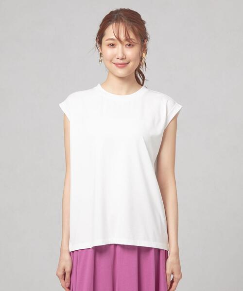 closet story（クローゼットストーリー）の「＜closet story＞ノースリーブ クルーネック カットソー（Tシャツ/カットソー・レディース・ホワイト/ブラック/ダークブラウン/ピンク・FREE）」の5枚目の写真