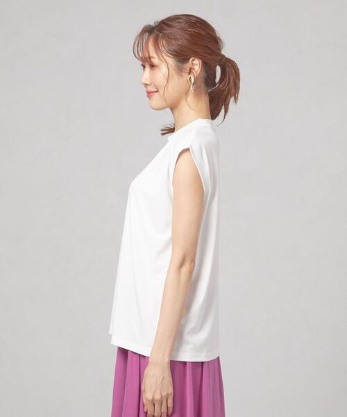 closet story（クローゼットストーリー）の「＜closet story＞ノースリーブ クルーネック カットソー（Tシャツ/カットソー・レディース・ホワイト/ブラック/ダークブラウン/ピンク・FREE）」の6枚目の写真