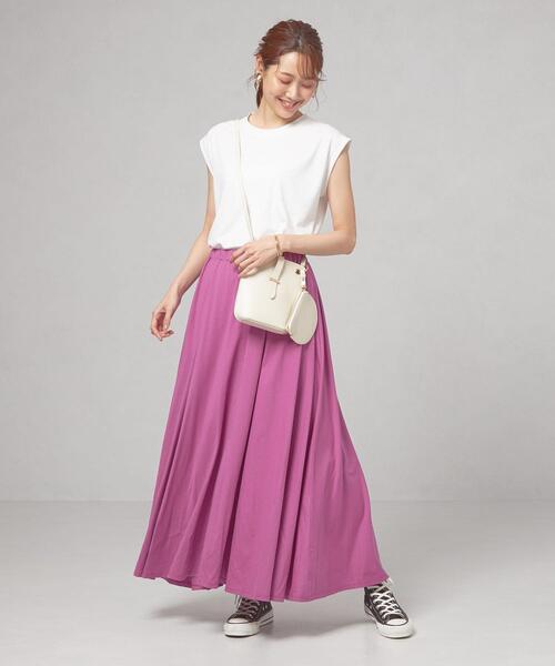 closet story（クローゼットストーリー）の「＜closet story＞ノースリーブ クルーネック カットソー（Tシャツ/カットソー・レディース・ホワイト/ブラック/ダークブラウン/ピンク・FREE）」の12枚目の写真