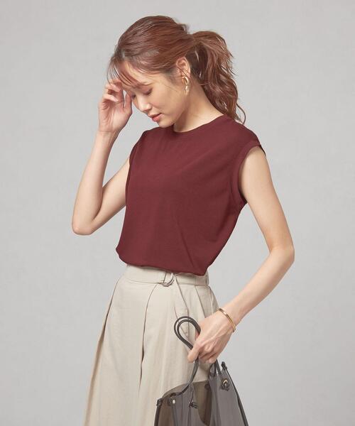 closet story（クローゼットストーリー）の「＜closet story＞ノースリーブ クルーネック カットソー（Tシャツ/カットソー・レディース・ホワイト/ブラック/ダークブラウン/ピンク・FREE）」の14枚目の写真