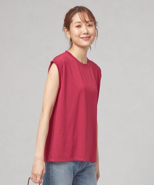 closet story（クローゼットストーリー）の「＜closet story＞ノースリーブ クルーネック カットソー（Tシャツ/カットソー・レディース・ホワイト/ブラック/ダークブラウン/ピンク・FREE）」の18枚目の写真