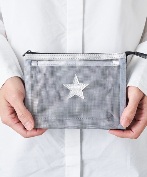 Actually(アクチュアリー)の「メッシュ ダブルポーチ星(ポーチ・レディース・シルバー・フリー)」の4枚目の写真