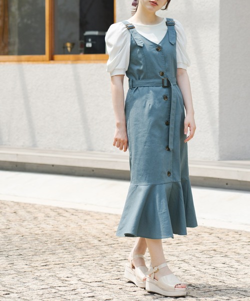 OLIVE des OLIVE（オリーブデオリーブ）の「マーメイドジャンスカ（ワンピース・レディース・ブラック/ブルー/アイボリー/ワンウォッシュ・FREE）」の4枚目の写真