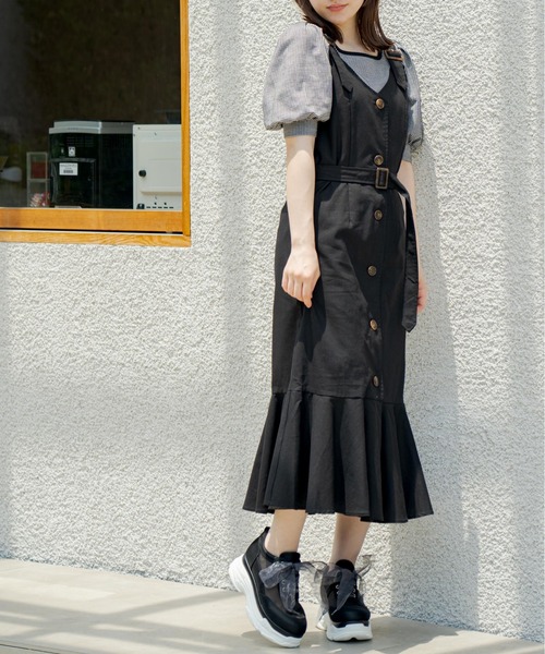 OLIVE des OLIVE（オリーブデオリーブ）の「マーメイドジャンスカ（ワンピース・レディース・ブラック/ブルー/アイボリー/ワンウォッシュ・FREE）」の3枚目の写真