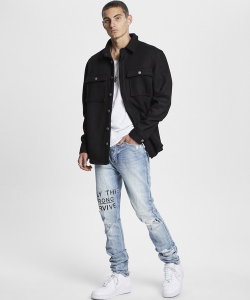 KSUBI(スビ)の「KSUBI HI FI WOOL LS SHIRT (5000007047)(デニムジャケット・メンズ・ブラック・SMALL/MEDIUM/LARGE)」の4枚目の写真