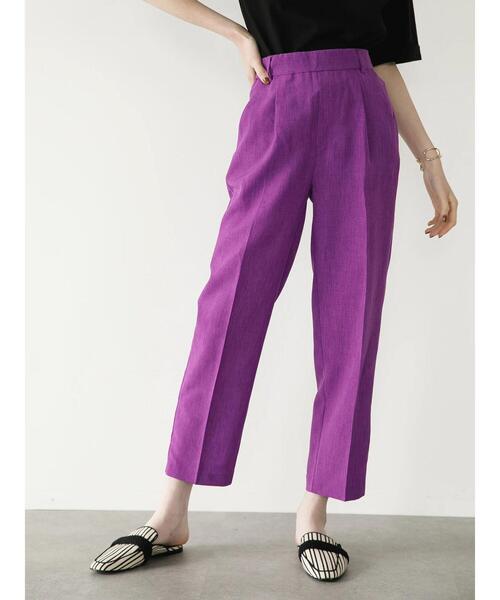 koe（コエ）の「カラーテーパードパンツ＊（スラックス・レディース・パープル/イエロー/オレンジ/ブルー/グリーン/ライトグリーン・M/L）」の13枚目の写真