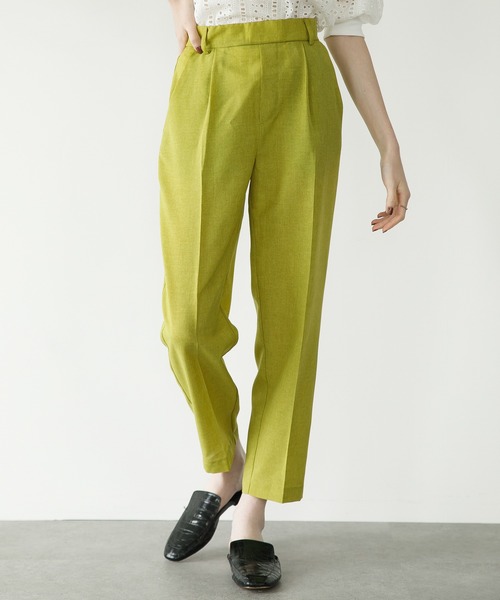 koe（コエ）の「カラーテーパードパンツ＊（スラックス・レディース・パープル/イエロー/オレンジ/ブルー/グリーン/ライトグリーン・M/L）」の3枚目の写真