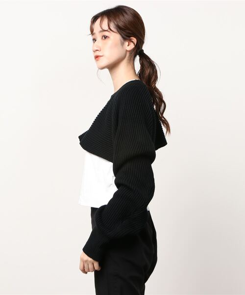 SISE(シセ)の「SISE SHOLDER KNIT(ニット/セーター・レディース・ブラック・MEDIUM)」の2枚目の写真