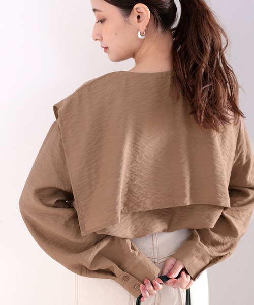 classicalelf（クラシカルエルフ）の「bigセーラーカラーブラウス（シャツ/ブラウス・レディース・ホワイト/ブラック/ライトブラウン・MEDIUM/LARGE/X-LARGE）」の4枚目の写真