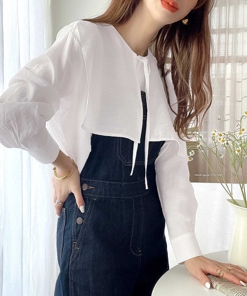 classicalelf（クラシカルエルフ）の「bigセーラーカラーブラウス（シャツ/ブラウス・レディース・ホワイト/ブラック/ライトブラウン・MEDIUM/LARGE/X-LARGE）」の13枚目の写真