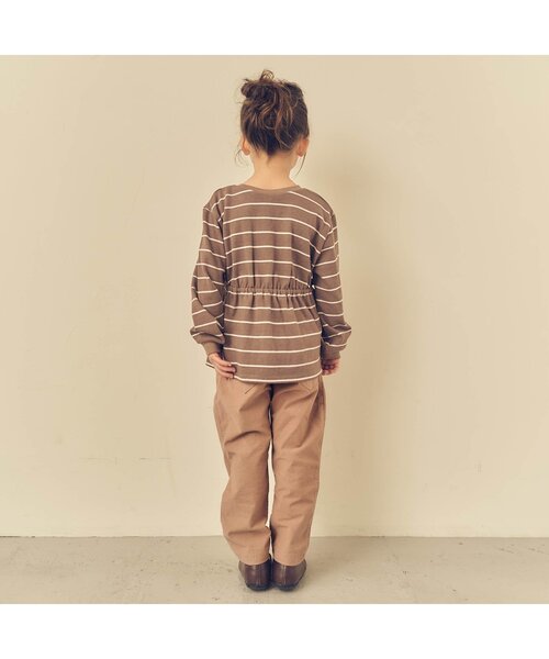 apres les cours（アプレレクール）の「/フロントタックテーパードパンツ 10分丈（その他パンツ・キッズ・ベージュ/インディゴブルー/キナリ・90/100/110/80/120/130/140）」の17枚目の写真