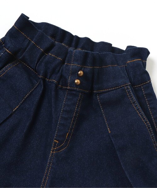 apres les cours（アプレレクール）の「/フロントタックテーパードパンツ 10分丈（その他パンツ・キッズ・ベージュ/インディゴブルー/キナリ・90/100/110/80/120/130/140）」の9枚目の写真