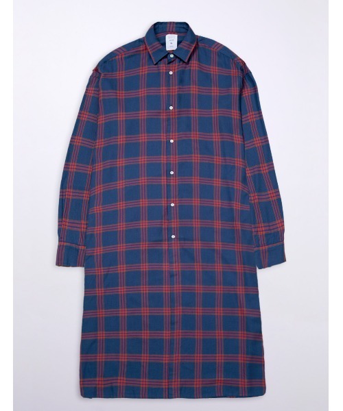 MR.GENTLEMAN（ミスタージェントルマン）の「NEL CHECK LONG SHIRT（シャツ/ブラウス・メンズ・ブラック/ネイビー・MEDIUM/LARGE）」の2枚目の写真