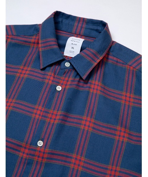 MR.GENTLEMAN（ミスタージェントルマン）の「NEL CHECK LONG SHIRT（シャツ/ブラウス・メンズ・ブラック/ネイビー・MEDIUM/LARGE）」の3枚目の写真
