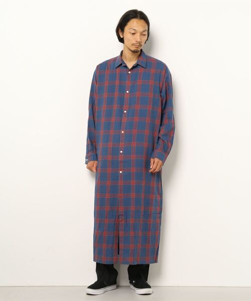 MR.GENTLEMAN（ミスタージェントルマン）の「NEL CHECK LONG SHIRT（シャツ/ブラウス・メンズ・ブラック/ネイビー・MEDIUM/LARGE）」の11枚目の写真