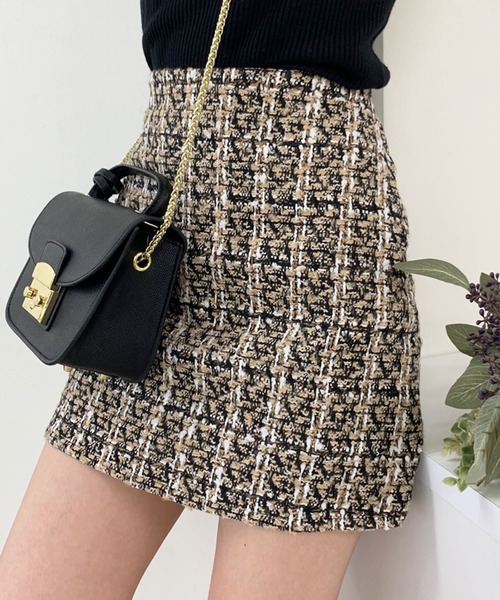 Twinkle;pm（トゥインクルピーエム）の「チェックツイードインナーP付ミニスカート（スカート・レディース・ブラック/ベージュ・SMALL/MEDIUM）」の18枚目の写真